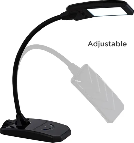 Miniatura 8 de 360 Lighting Ricky - Lámpara de mesa de escritorio minimalista moderna con puerto de carga USB, cuello de cisne LED, altura ajustable, 13.75