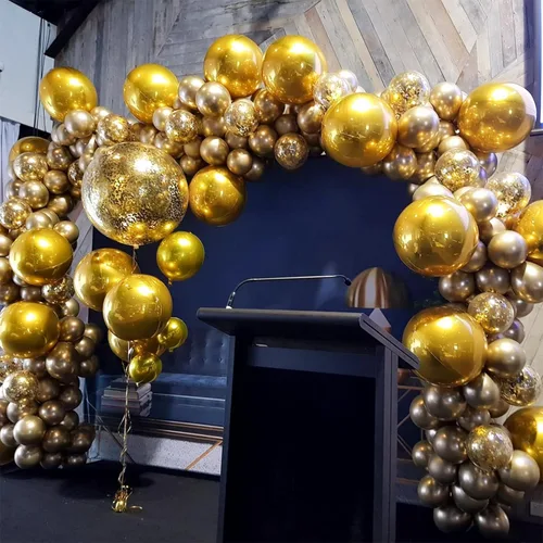 Miniatura 4 de PartyWoo 50 globos metálicos de oro rosa de 5 pulgadas y 50 globos dorados metálicos de 5 pulgadas, juego mini cromado