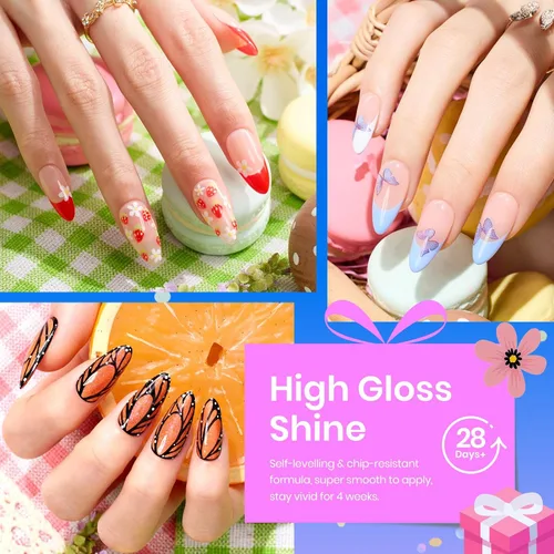 Miniatura 4 de Beetles - Juego de esmaltes de uñas de gel Magical Kingdom, kit de esmalte de gel de ojo de gato, 20 colores rosa brillante, azul, blanco, negro