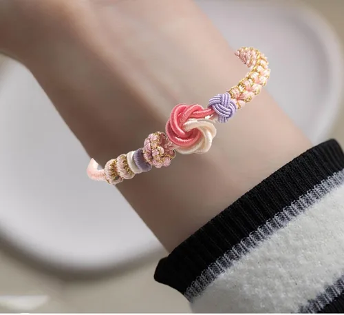 Miniatura 5 de Pulsera de nudo de cereza con texto en inglés «To My Granddaughter A Link That Can Never Be Undone», pulsera para nieta de la abuela, ajustable