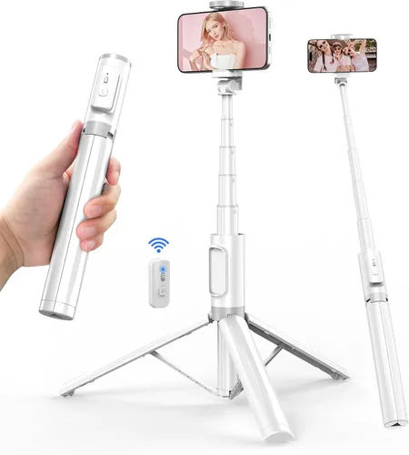 Trípode para selfie Stick – Trípode para iPhone con control remoto, soporte ligero para teléfono Android, soporte extensible compatible con todos