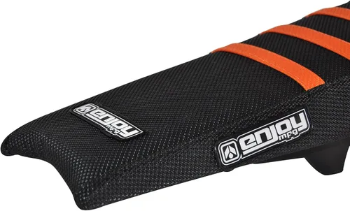 Miniatura 2 de Enjoy Mfg Funda de asiento compatible con KTM 2016-2018 SX/SXF - All Black/Orange Ribs #143