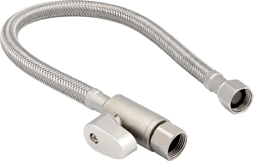 LUXE Bidet 3/8” x 3/8” x 15” Manguera de agua fría para bidé con válvula de cierre integrada, solo compatible con accesorios de bidé de la serie NEO