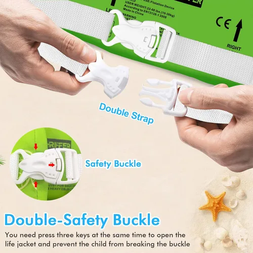 Miniatura 4 de Chriffer - Chaleco salvavidas para niños de 30 a 55 libras, flotadores con arnés de hombro con alas de brazo para niños y niñas de 2, 3, 4, 5, 6, 7