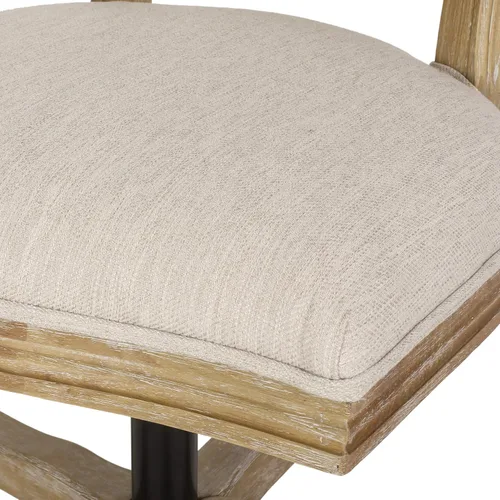 Miniatura 6 de Silla de oficina giratoria tapizada Pishkin - Beige/Natural