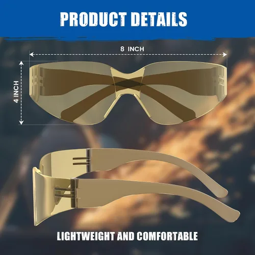 Miniatura 3 de RUGGED BLUE Gafas de seguridad de trabajo para hombres Ansi Z87 certificadas gafas de seguridad para campo de tiro Cristal antiarañazos