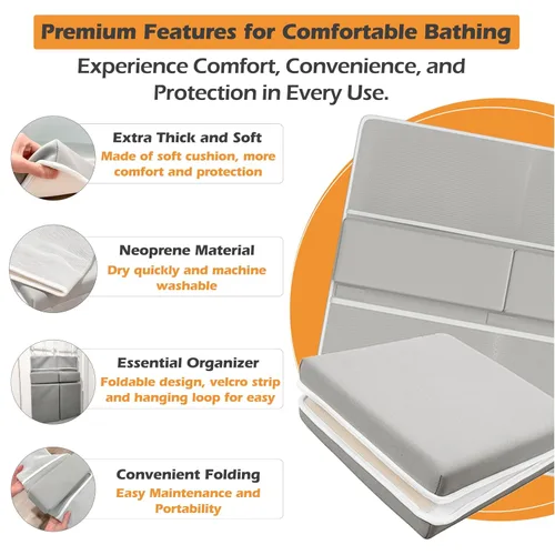 Miniatura 2 de Rodillera Premium para Baño, Juego de Rodillera para Baño de Bebé y Almohadilla de Apoyo para Codo, Almohadilla para Arrodillarse al Bañar al Bebé