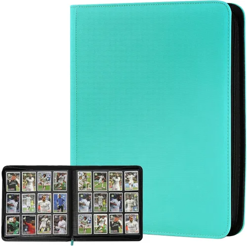 Miniatura 55 de GERMUN Carpeta de tarjetas de poliuretano, 16 bolsillos, carpetas de soporte premium para más de 1000 tarjetas, álbum de bolsillo de doble cara