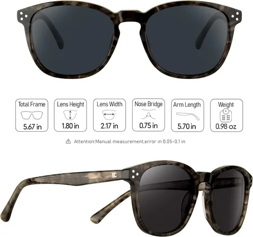 Miniatura 5 de Gafas de sol polarizadas para mujer con protección UV para mujer, a la moda, grandes sombras con marco de acetato BC2110