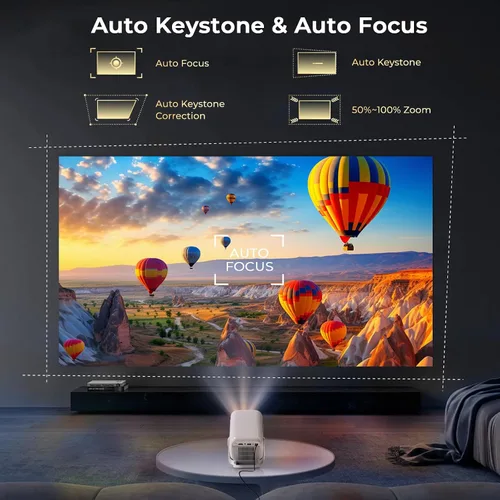Miniatura 3 de Proyector inteligente compatible con Netflix/Soporte 4K/Calibración visual AI] Proyector con Dolby Atmos, 1080P 800 ANSI, aplicaciones