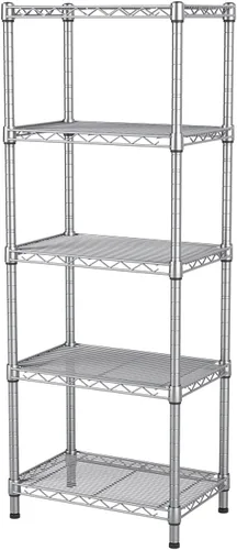 Miniatura 13 de Golpart Estantes de almacenamiento ajustables de 3 niveles, estante de metal resistente, estantería de alambre, estante organizador para el hogar