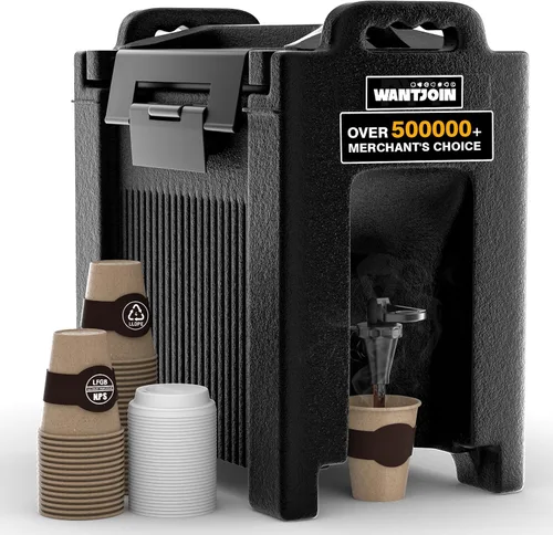 Miniatura 8 de WantJoin Dispensador aislado de bebidas de 5 galones, recipiente para bebidas frías y calientes con asas, contenedor térmico comercial