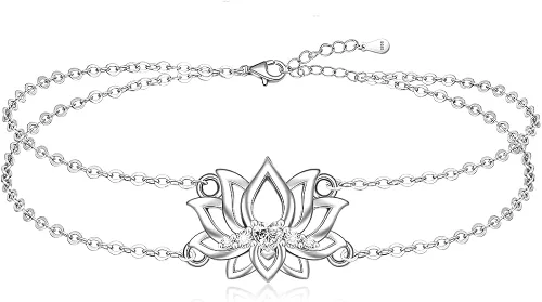 Chakra Anklets Pineapple Lotus Flower Flamingo Ankle Bracelet Sea Turtle for Women 925 Sterling Silver Jewelry Birthday Gifts