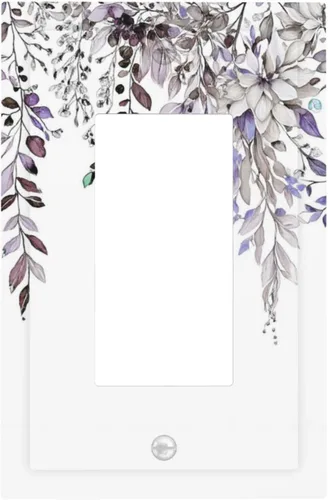 Miniatura 107 de Cubierta decorativa para interruptor de luz, diseño de pájaros y flores florales en blanco y negro, 2 bandas, cubierta decorativa para pared, placa