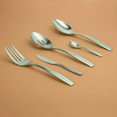 Miniatura 2 de Gourmet Settings - Juego de cubiertos de anfitriona de 5 piezas - Colección Beam - Juego de cubiertos de acero inoxidable pulido - Utensilios
