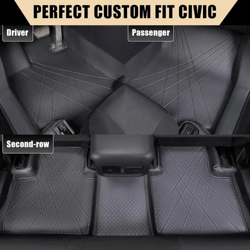 Miniatura 2 de EKR - Alfombrillas de suelo personalizadas para Honda Civic Sedan 2016-2021, alfombrilla de coche para la fila delantera y la segunda fila
