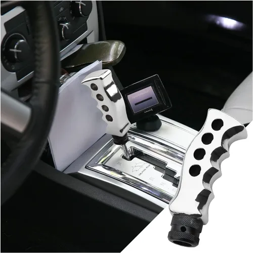 Miniatura 7 de Pomo de palanca de cambios para automóvil, agarre de transmisión manual y automática con mango tipo cuchillo con tornillos adaptadores y llave Negro