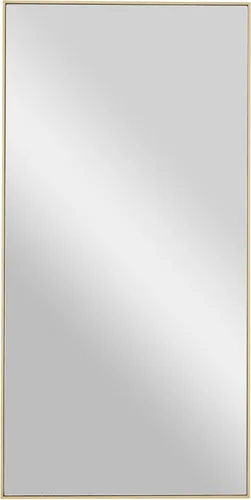 Deco 79 Espejo de pared de madera para habitación, espejo de entrada con marco delgado, espejo de pared de 18 x 1 x 36 pulgadas, dorado