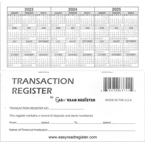 Miniatura 5 de 12 registros de cheques para chequera personal - Hecho en los Estados Unidos - Registros de transacciones de libro mayor de cheques