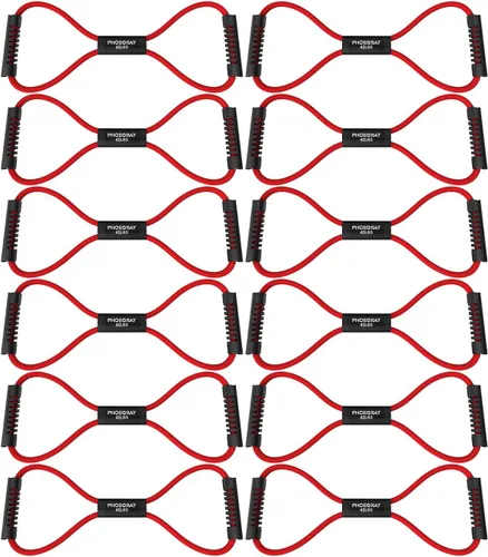 Miniatura 8 de Juego de 12 bandas de resistencia con 8 bandas de resistencia para espalda, brazos, hombros y piernas, ideal para estiramiento, terapia física