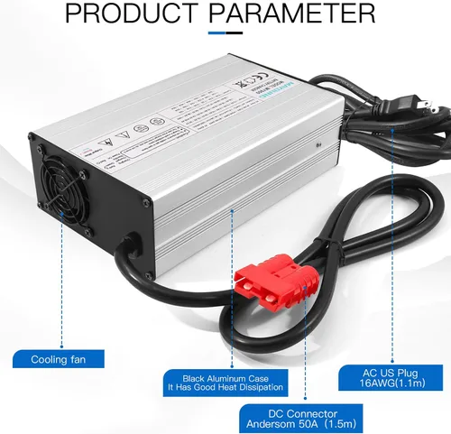 Miniatura 4 de YEWY - Cargador de batería LiFePO4 de 29.2 V 25 A, 29.2 V, 25 A, 90 V -130 V para 8S, 24 V, 70 AH, 100 AH, 120 AH, 200 AH, LiFePO4 LFP
