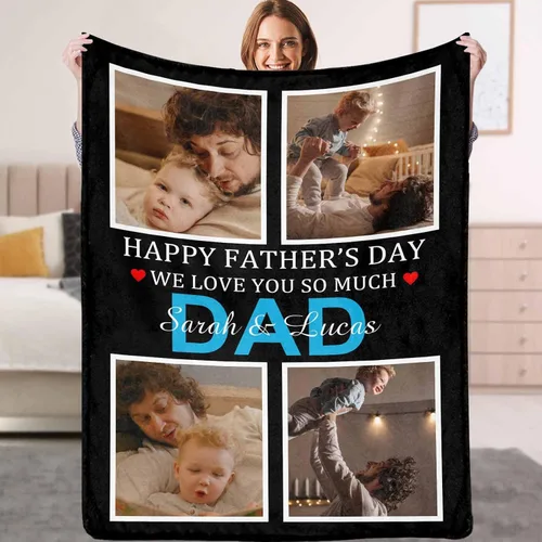 Miniatura 10 de Manta personalizada para padre con foto, regalos personalizados para papá, papá, abuelo, papá, cumpleaños, Navidad Papá Estilo 7