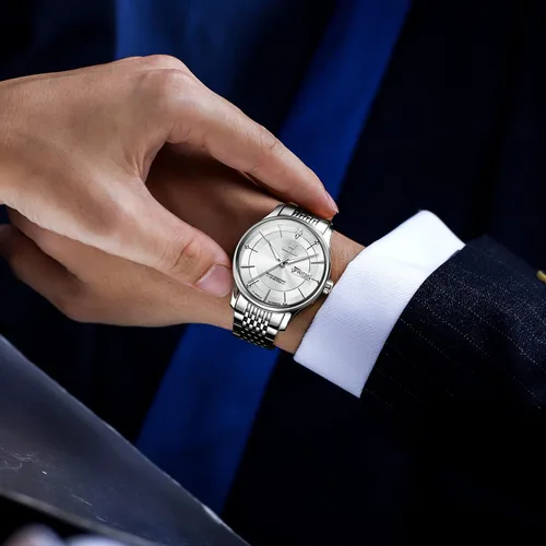 Miniatura 3 de OLEVS Men's Automatic Mechanical Watch Self-Winding Luxury GoldSilver Two Tone Classic Calendar Waterproof Luminous Business Watch