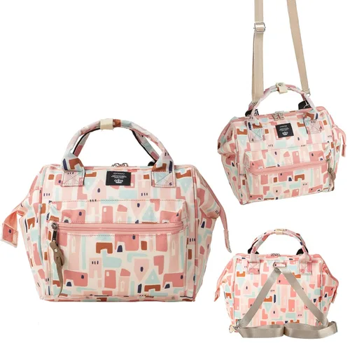 Miniatura 6 de Beaulyn Mochila pequeña para pañales, mini bolsa de pañales y mochila cruzada portátil con bolsillo aislado Rosa