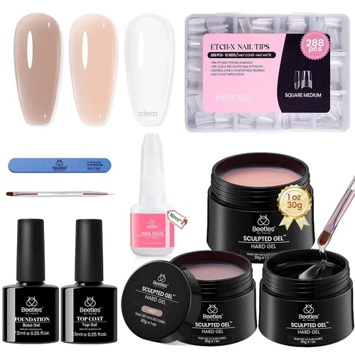 Miniatura 19 de Beetles - Gel Constructor Rosa Nude Gel Esculpido de Alta Dureza para Extensión de Uñas Reparación de Roturas Protección Duradero para Hogar Salón