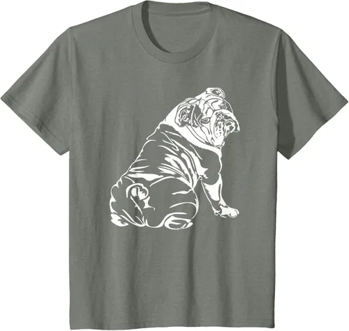 Miniatura 107 de Gracioso Bulldog Inglés playera perro Hund playera regalo, Azul (Heather blue)