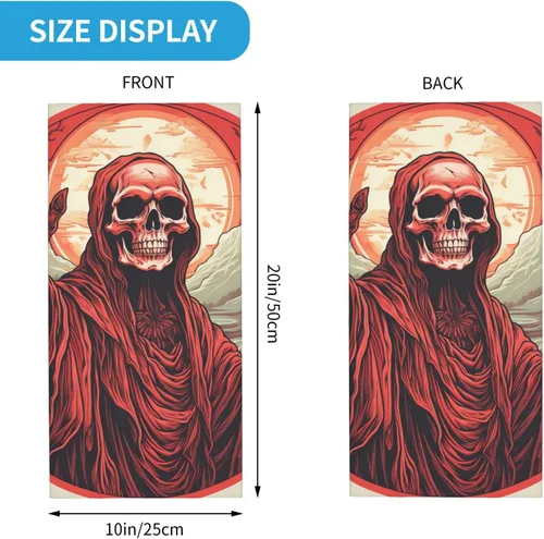 Miniatura 4 de CASGTNZ skull angel grim reaper Death red Neck Gaiter Face Cover Balaclava Gaiter Mask for Men Women Bandana for Motorcycle Cycling Riding Skiing