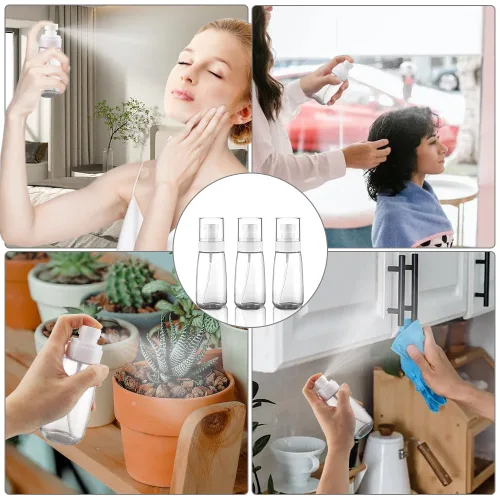 Miniatura 6 de Cosywell Botella de aerosol de niebla fina aprobada por la TSA 3.4 oz 100 ml Paquete de 3 envases de viaje recargables de cosméticos vacíos Botella