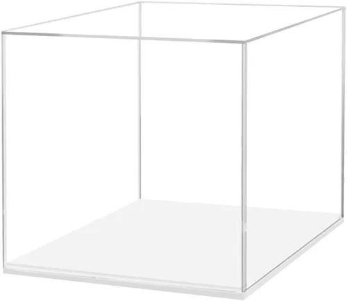 Miniatura 17 de Cajas de exhibición de 3 piezas de acrílico transparente para productos al por menor con parte inferior hueca sin tapa, contenedores de 4 pulgadas