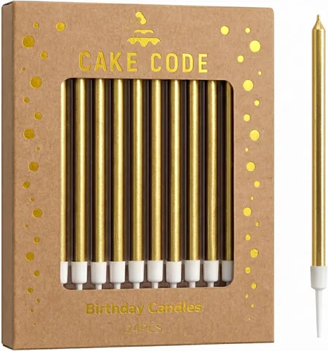 Miniatura 12 de Velas Rosa Oro Larga y Delgada de Cumpleaños, Velas para Pastel, Fiestas de Cumpleaños, Decoraciones de Boda, Velas para Fiestas Oro rosa