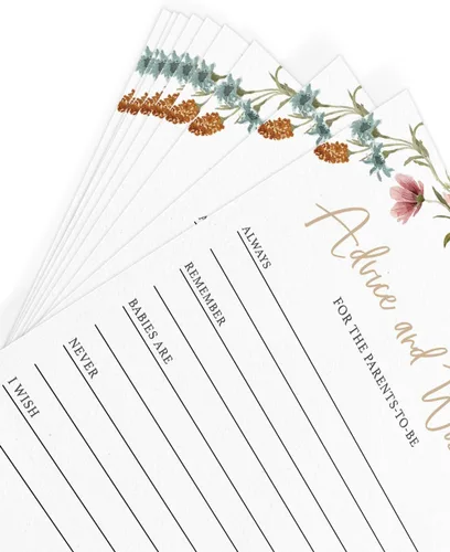 Miniatura 6 de Printed Party Consejos y deseos para los nuevos padres: tarjetas de consejos para baby shower, deseos para mamá y papá, revelación de género niño