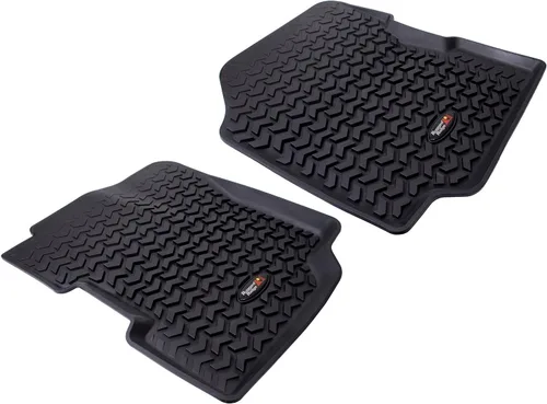 Rugged Ridge Revestimientos de suelo delanteros para Jeep CJ/Wrangler YJ | Negro | 12920.21 | Compatible con Jeep CJ-5 1976-1983; CJ-7 1976-1986;