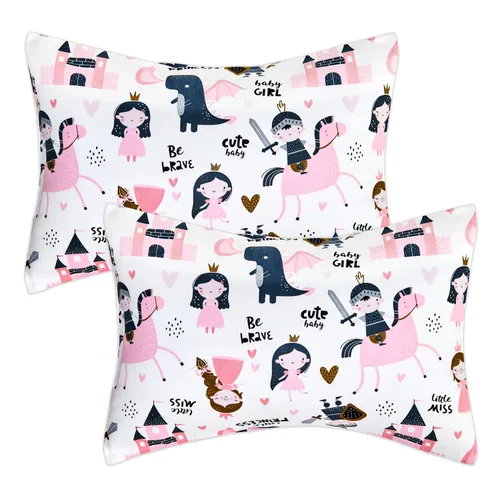 Miniatura 10 de IBraFashion Paquete de 2 fundas de almohada de algodón antideslizantes de 14 x 19 pulgadas para niños pequeños, diseño de vehículo de construcción