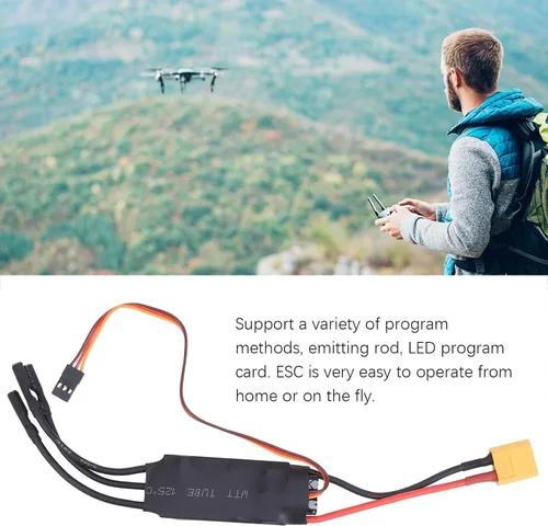 Controlador de velocidad Rc, Esc sin escobillas, controlador de velocidad 40A sin escobillas Esc Rc Drone Helicóptero Pieza de helicóptero, sin