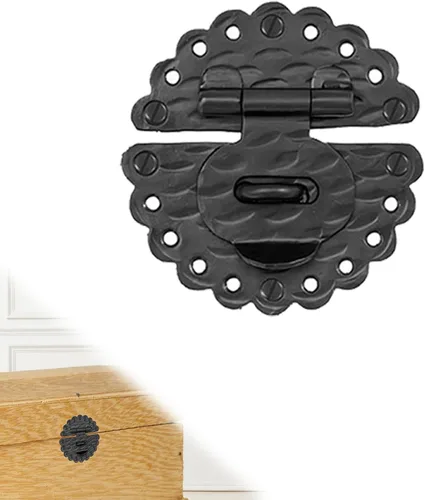 Miniatura 24 de 1 paquete de cerrojos de muebles de 2.75 pulgadas para puertas, color negro, cerrojo decorativo de metal para muebles, cerrojos de metal rústico