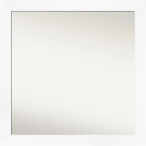 Miniatura 411 de Amanti Art Espejo de baño blanco para sobre el fregadero, 24 x 24 pulgadas, hecho a medida, espejo de tocador cuadrado blanco estrecho, marco