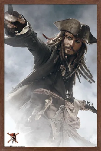 Miniatura 10 de Trends International Disney Pirates of the Caribbean: At World's End - Póster de pared de Jack Sparrow, 14.725 x 22.375 pulgadas, versión enmarcada