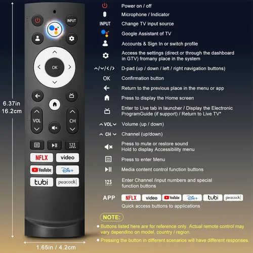 Miniatura 7 de Reemplazo de control remoto por voz para Hisense Smart Google TV, compatible con Hisense QLED UHD Mini-LED ULED Google TVs