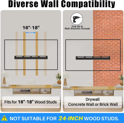 Miniatura 4 de Soporte de pared de TV sin tachuelas para paneles de yeso, soporte de pared para TV de 12 a 55 pulgadas, soporte de TV resistente con carga de hasta