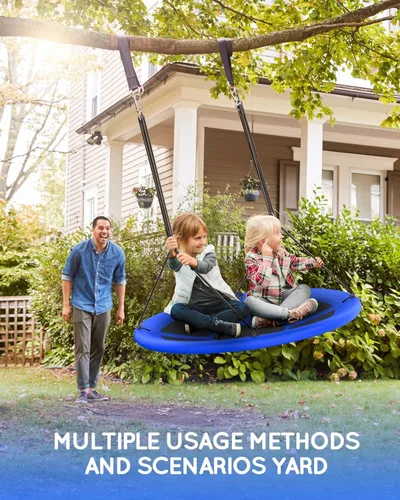 Miniatura 6 de Everyfun Columpio de Árbol Tipo Platillo Volador de 43" para Niños y Adultos, Capacidad de Peso de 700 libras, Columpio Platillo Volador Impermeable