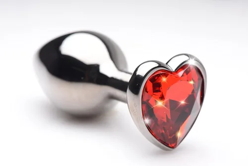 Miniatura 6 de Carmesí Atado Escarlata Corazón En Forma De Joya Anal Plug