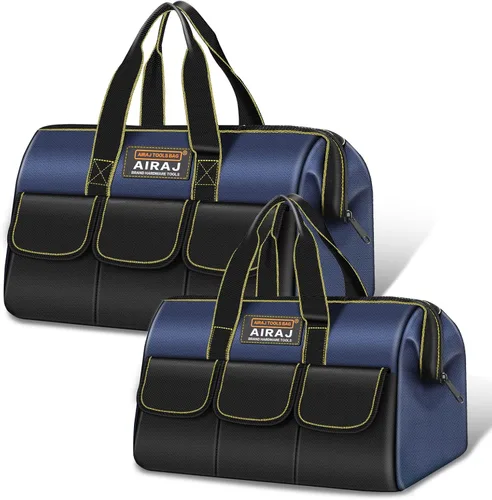 AIRAJ - Juego de 2 bolsas de herramientas | Bolsa de almacenamiento de herramientas portátil de 18 y 16 pulgadas | Bolsas de herramientas de boca