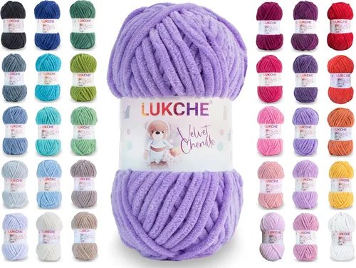 Miniatura 43 de Hilado de chenilla de terciopelo para amigurumi y punto de crochet súper voluminoso 100 gr (69,0 m) (Grosor del hilo 8 mm) (Verde espárrago) 1