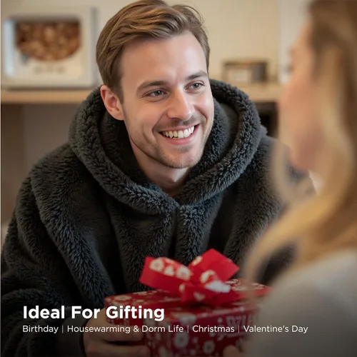 Miniatura 3 de Bedsure Manta con capucha portátil, regalos para el Día de la Madre para mujeres, sudadera con capucha cálida y acogedora para mujeres y hombres