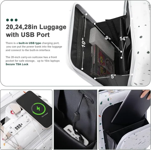 Miniatura 39 de Merax Juego de equipaje rígido ABS expandible de 3 piezas con rueda giratoria Maleta TSA Lock Suit Case, Negro -, Juego de 2 piezas, Equipaje