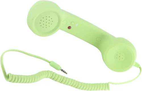 Miniatura 9 de Teléfono Retro Auricular 0.138 in Receptor de Teléfono Celular Micrófono Micrófono Altavoz Vintage Retro Teléfono Auricular para Smartphone (Verde)